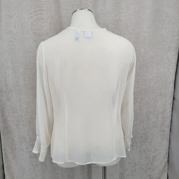Emma James Y2K White Swiss Dot Sheer Lace Blouse Top Women's Plus Size 22W - Picture 10 of 15